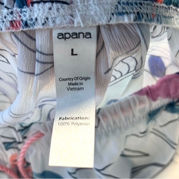 NWT,2-PC Apana,Botanical Garden Coral Resort & Beach Palazzo Pants & Swim Top - Picture 5 of 13